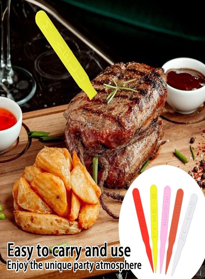 AojSup 1000 Pcs Steak Markers - Colorful Plastic Meat Doneness Picks, Steak Temperature Sticks - Rare, Medium Rare, Medium Well, Well for Catering, Barbecues, Parties, Picnic - Image 5